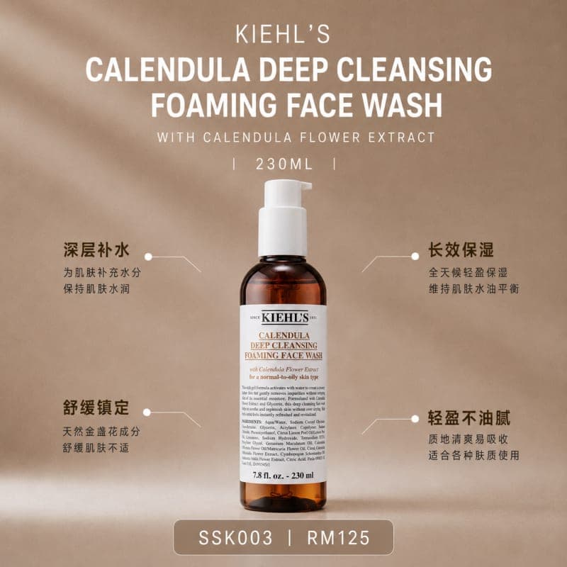 Kiehl’s Calendula Deep Cleansing Foaming Face Wash