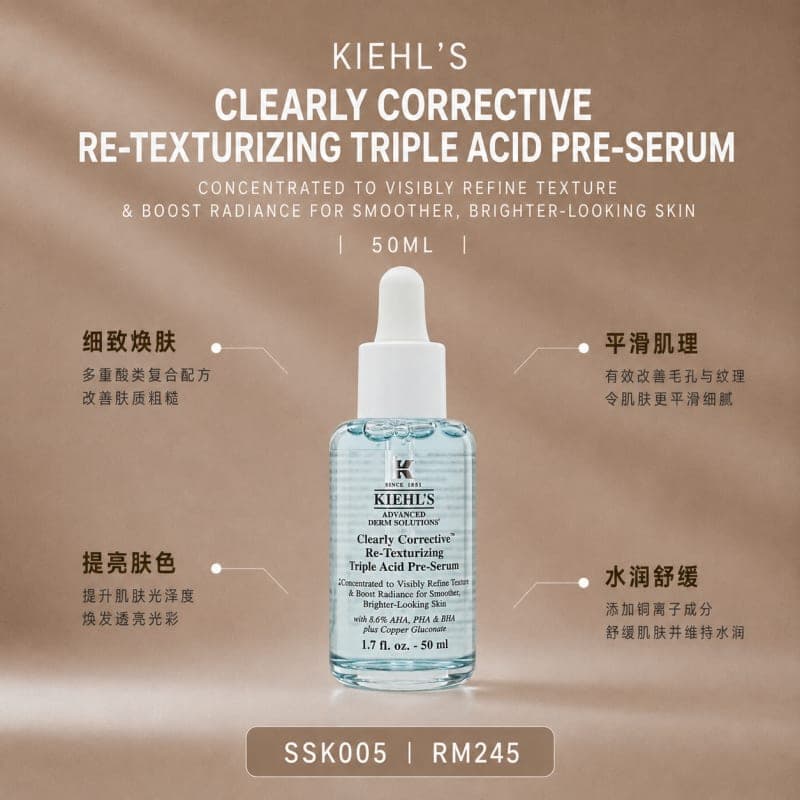 Kiehl’s Clearly Corrective Re-Texturizing Triple Acid Pre-Serum