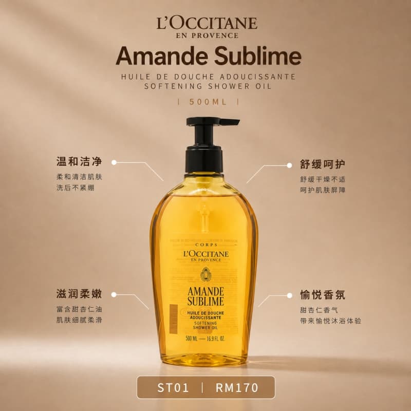 L’Occitane Amande Sublime Softening Shower Oil